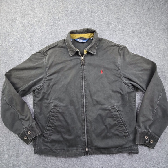 VINTAGE Polo Ralph Lauren Harrington Bomber Jacket - Men's Medium - Faded Black - Picture 4 of 9